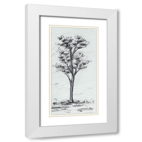 Tree in the Woods I White Modern Wood Framed Art Print with Double Matting by Wang, Melissa