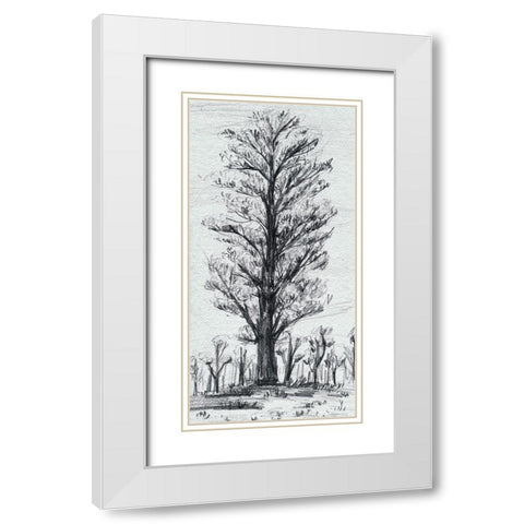 Tree in the Woods IV White Modern Wood Framed Art Print with Double Matting by Wang, Melissa