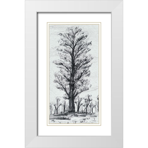 Tree in the Woods IV White Modern Wood Framed Art Print with Double Matting by Wang, Melissa