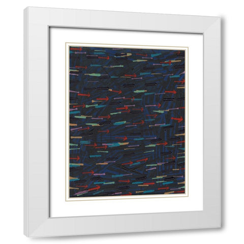 Forward I White Modern Wood Framed Art Print with Double Matting by Fuchs, Jodi