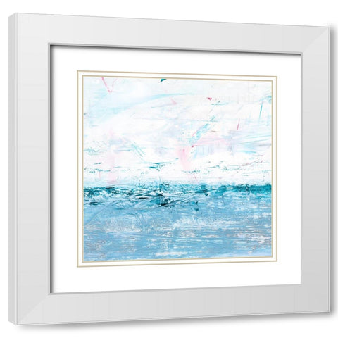 Shimmering Sea Horizon II White Modern Wood Framed Art Print with Double Matting by Harper, Ethan