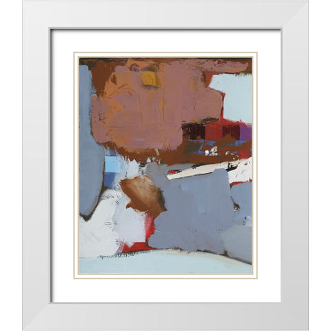 Colorful Expressionism II White Modern Wood Framed Art Print with Double Matting by Ferrell, Erin McGee