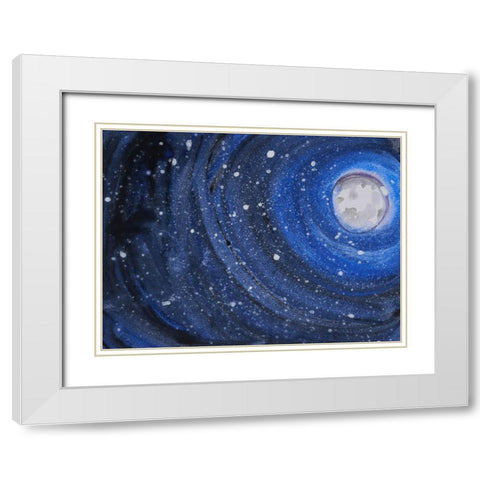 Starry Night Sky I White Modern Wood Framed Art Print with Double Matting by Ferrell, Erin McGee