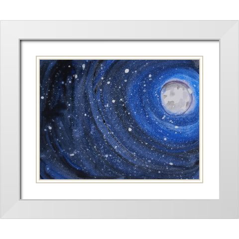 Starry Night Sky I White Modern Wood Framed Art Print with Double Matting by Ferrell, Erin McGee