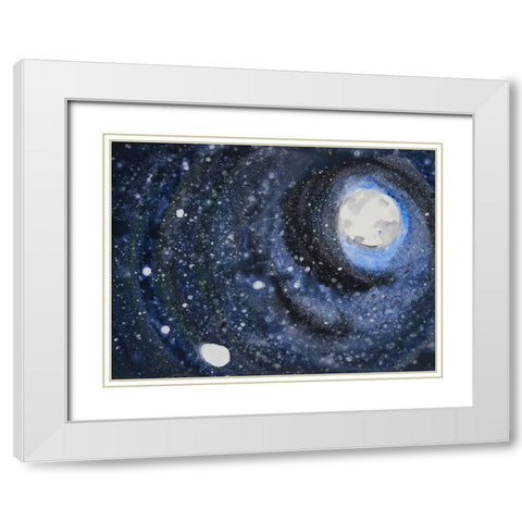Starry Night Sky III White Modern Wood Framed Art Print with Double Matting by Ferrell, Erin McGee