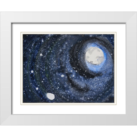 Starry Night Sky III White Modern Wood Framed Art Print with Double Matting by Ferrell, Erin McGee