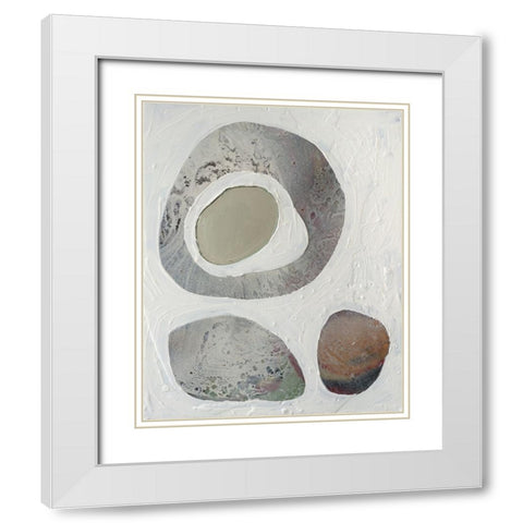 Orbs I White Modern Wood Framed Art Print with Double Matting by Ferrell, Erin McGee