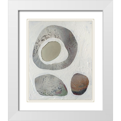 Orbs I White Modern Wood Framed Art Print with Double Matting by Ferrell, Erin McGee