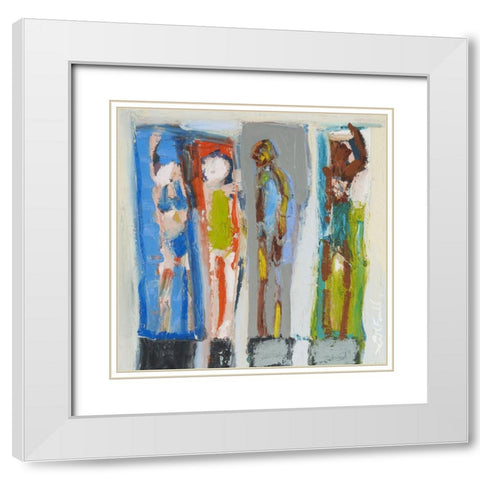 Beach Sunbathers VII White Modern Wood Framed Art Print with Double Matting by Ferrell, Erin McGee