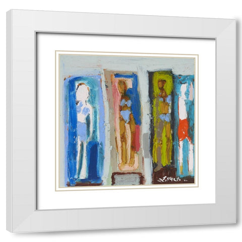 Beach Sunbathers X White Modern Wood Framed Art Print with Double Matting by Ferrell, Erin McGee