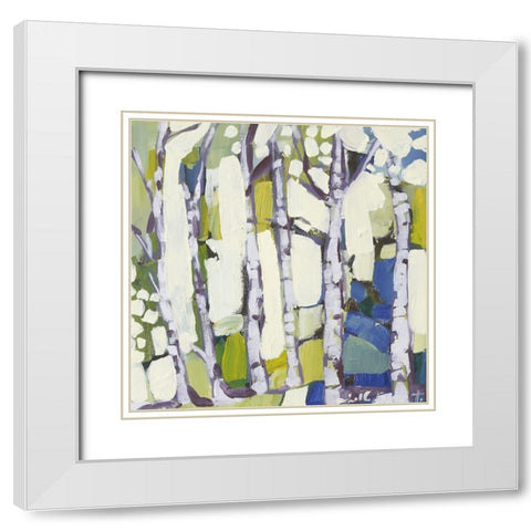 Birch in Summer I White Modern Wood Framed Art Print with Double Matting by Ferrell, Erin McGee