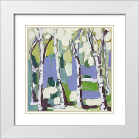 Birch in Summer II White Modern Wood Framed Art Print with Double Matting by Ferrell, Erin McGee