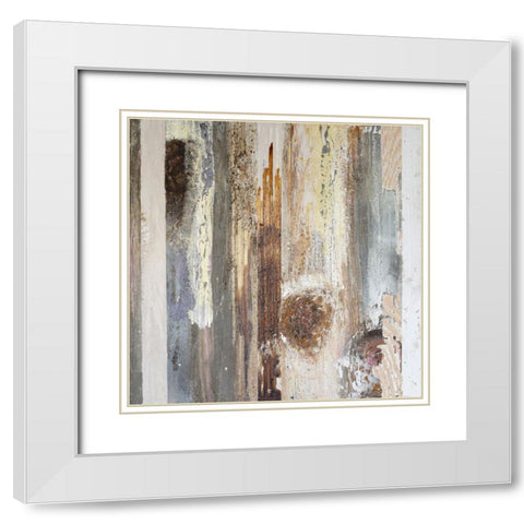 Textured Grain V White Modern Wood Framed Art Print with Double Matting by Ferrell, Erin McGee
