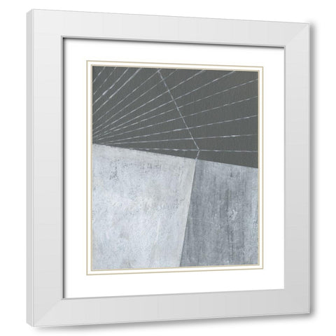 Gray Matter Lines I White Modern Wood Framed Art Print with Double Matting by Fuchs, Jodi