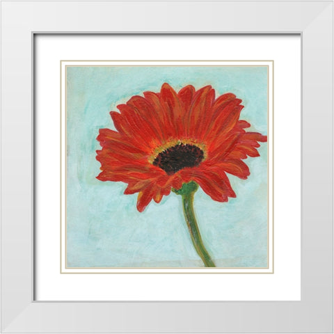 Super Daisy I White Modern Wood Framed Art Print with Double Matting by Fuchs, Jodi