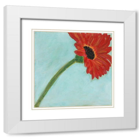 Super Daisy II White Modern Wood Framed Art Print with Double Matting by Fuchs, Jodi