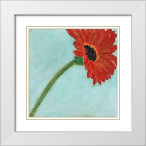 Super Daisy II White Modern Wood Framed Art Print with Double Matting by Fuchs, Jodi