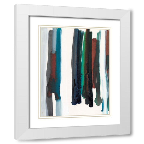 Lyrical Lines III White Modern Wood Framed Art Print with Double Matting by Fuchs, Jodi