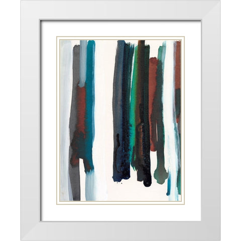 Lyrical Lines III White Modern Wood Framed Art Print with Double Matting by Fuchs, Jodi