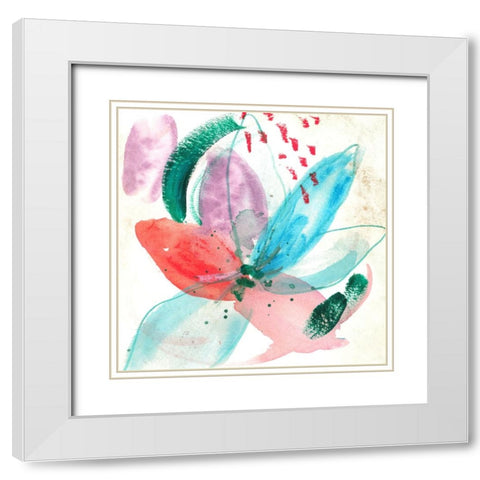 Frosted Garden III White Modern Wood Framed Art Print with Double Matting by Wang, Melissa