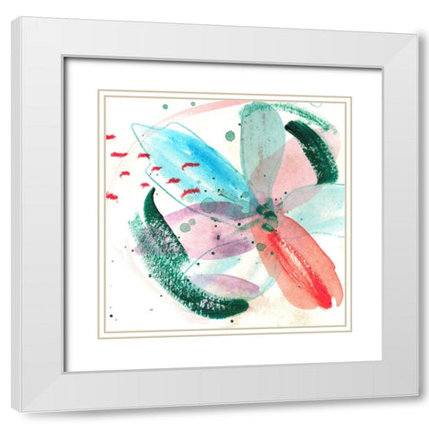 Frosted Garden IV White Modern Wood Framed Art Print with Double Matting by Wang, Melissa