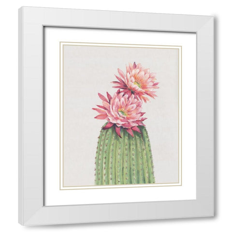 Cactus Blossom II White Modern Wood Framed Art Print with Double Matting by OToole, Tim