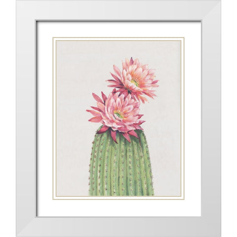 Cactus Blossom II White Modern Wood Framed Art Print with Double Matting by OToole, Tim