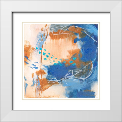 Blu Hurricane II White Modern Wood Framed Art Print with Double Matting by Wang, Melissa