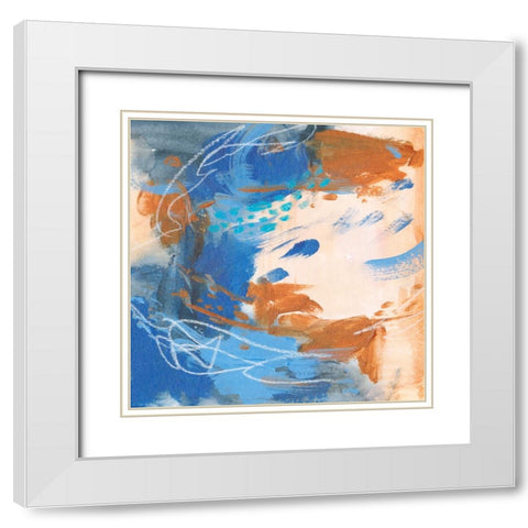 Blu Hurricane IV White Modern Wood Framed Art Print with Double Matting by Wang, Melissa