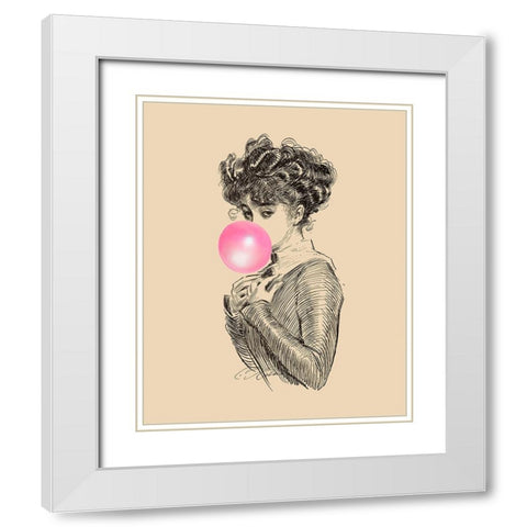 Victorian Ladies Misbehaving II White Modern Wood Framed Art Print with Double Matting by Longley, Alicia