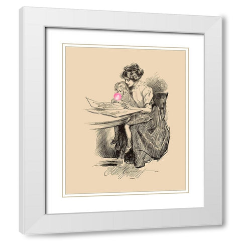Victorian Ladies Misbehaving VI White Modern Wood Framed Art Print with Double Matting by Longley, Alicia
