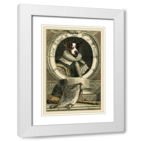 Royal Dog Portrait IV White Modern Wood Framed Art Print with Double Matting by Longley, Alicia