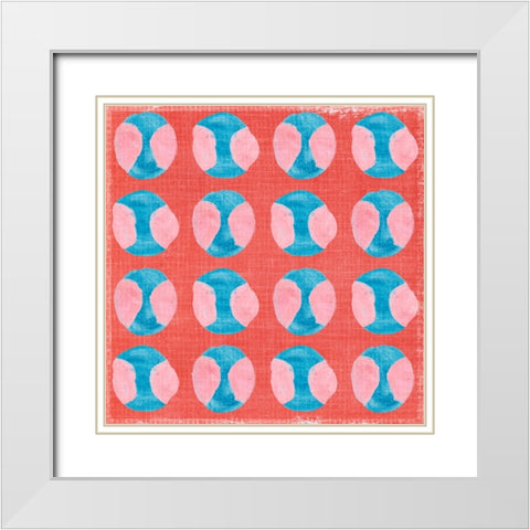 Square and Circles I White Modern Wood Framed Art Print with Double Matting by Wang, Melissa