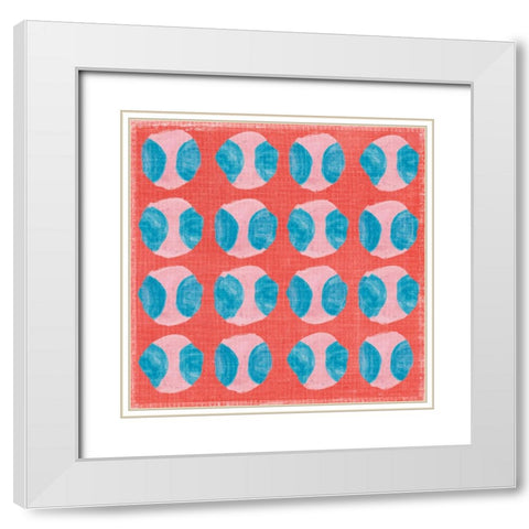 Square and Circles II White Modern Wood Framed Art Print with Double Matting by Wang, Melissa