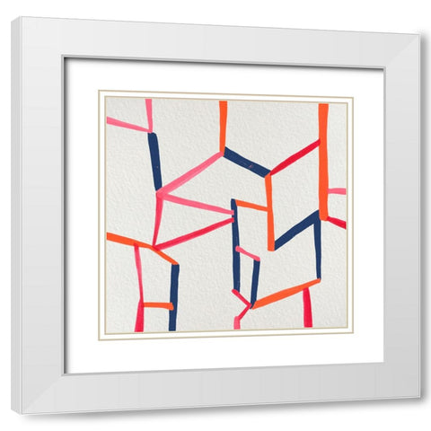 Route I White Modern Wood Framed Art Print with Double Matting by Wang, Melissa