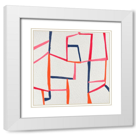 Route II White Modern Wood Framed Art Print with Double Matting by Wang, Melissa