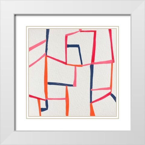 Route II White Modern Wood Framed Art Print with Double Matting by Wang, Melissa