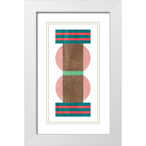 Sweet Blocks IV White Modern Wood Framed Art Print with Double Matting by Wang, Melissa