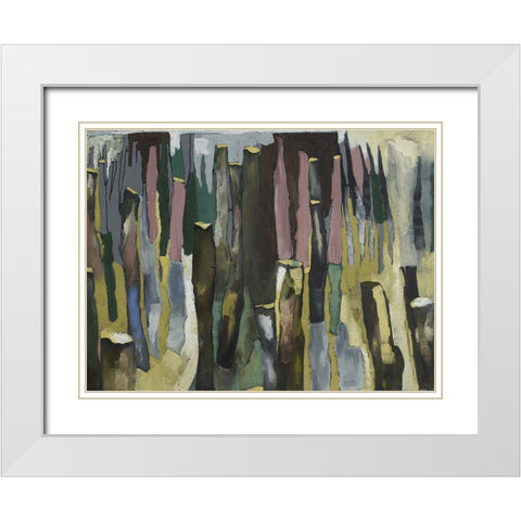 Ocean Pilings White Modern Wood Framed Art Print with Double Matting by Ferrell, Erin McGee