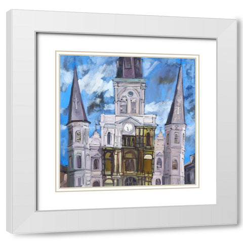 Saint Louis Cathedral  I White Modern Wood Framed Art Print with Double Matting by Ferrell, Erin McGee
