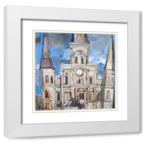 Saint Louis Cathedral  II White Modern Wood Framed Art Print with Double Matting by Ferrell, Erin McGee