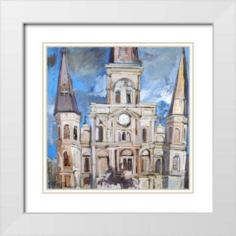 Saint Louis Cathedral  II White Modern Wood Framed Art Print with Double Matting by Ferrell, Erin McGee