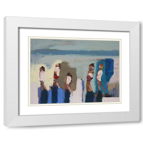Shell Gathers I White Modern Wood Framed Art Print with Double Matting by Ferrell, Erin McGee