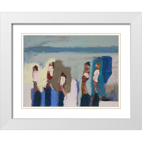 Shell Gathers I White Modern Wood Framed Art Print with Double Matting by Ferrell, Erin McGee