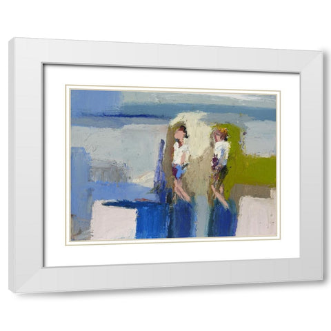 Shell Gathers II White Modern Wood Framed Art Print with Double Matting by Ferrell, Erin McGee