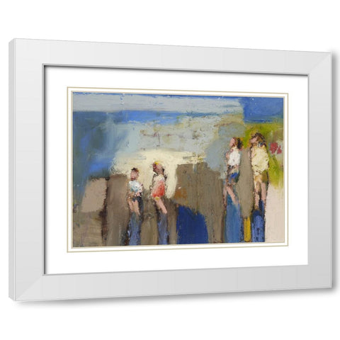 Shell Gathers III White Modern Wood Framed Art Print with Double Matting by Ferrell, Erin McGee