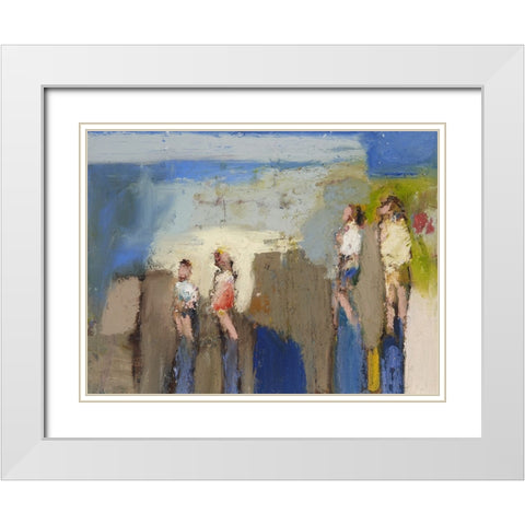 Shell Gathers III White Modern Wood Framed Art Print with Double Matting by Ferrell, Erin McGee