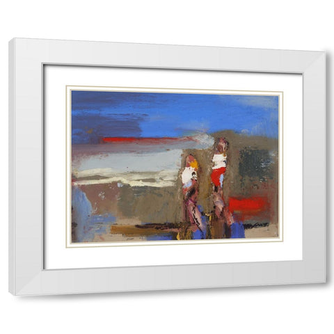 Shell Gathers IV White Modern Wood Framed Art Print with Double Matting by Ferrell, Erin McGee