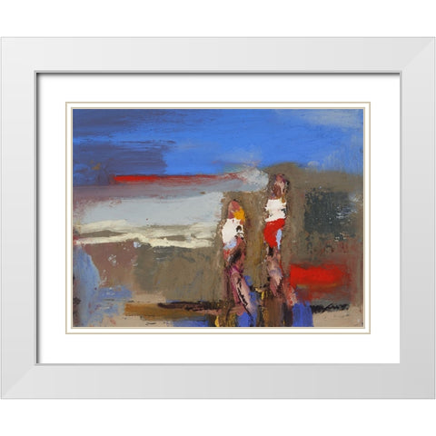 Shell Gathers IV White Modern Wood Framed Art Print with Double Matting by Ferrell, Erin McGee
