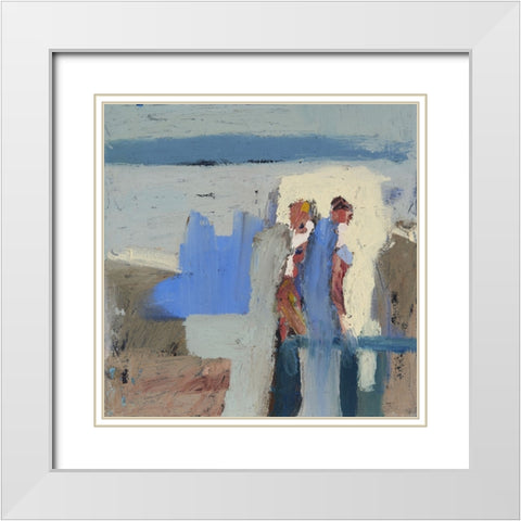 Shell Gathers V White Modern Wood Framed Art Print with Double Matting by Ferrell, Erin McGee